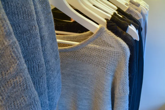 clothing, rack, clothes, wardrobe, hang, retail, fashion, textile, garment, design, cloth, apparel, blue fashion, blue clothes. Shop the look modules: return math and a five step ROI check for US retailers